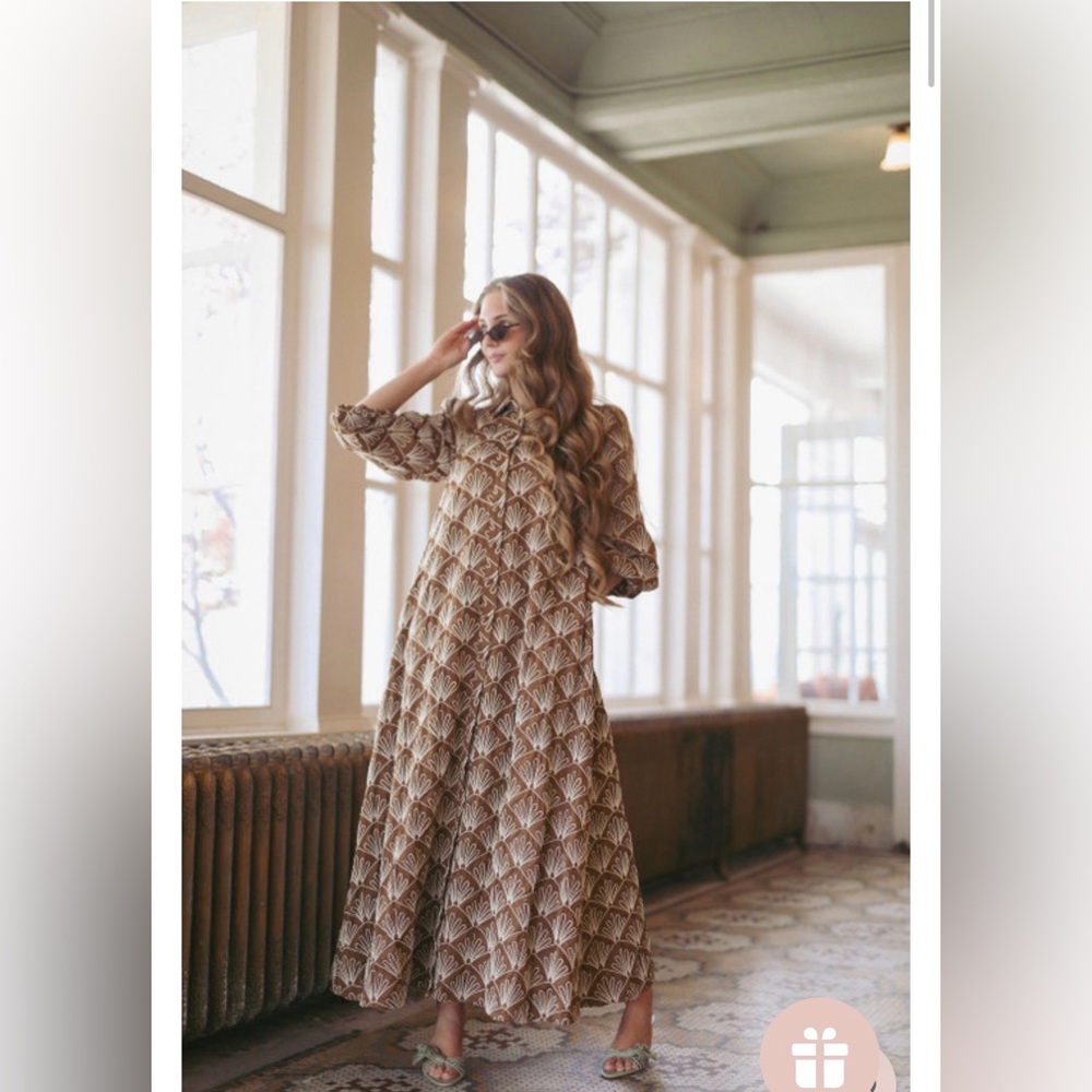 Dainty Jewells Windsor Walk Embroidered Slightly Oversized Maxi Dress Pockets-S - Picture 14 of 16